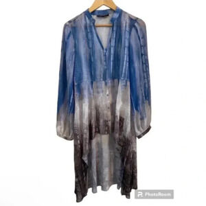 The Pyramid Collection Hi Lo Button Down Tunic Shirt